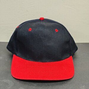 VINTAGE KC Caps Hat‎ Snap Back Black Red Blank Baseball